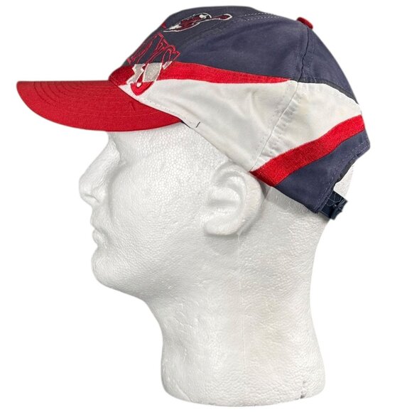 Vintage 90s Cleveland Indians Logo 7 Snapback Cap Red White & Blue Rare - Picture 2 of 8